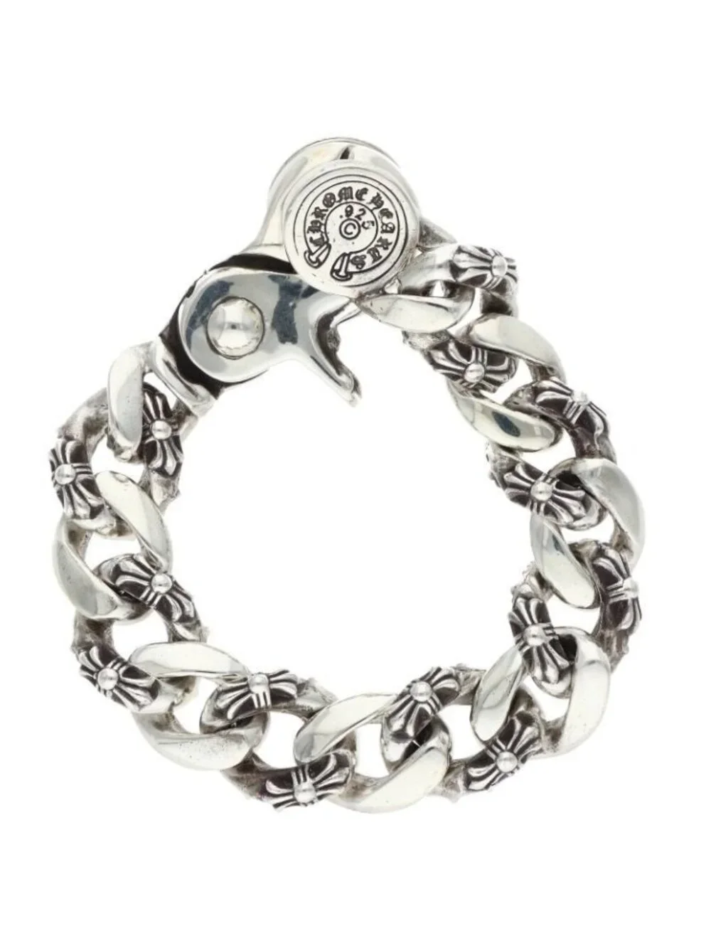 Chrome Hearts Fancy Link Clip Silver Bracelet